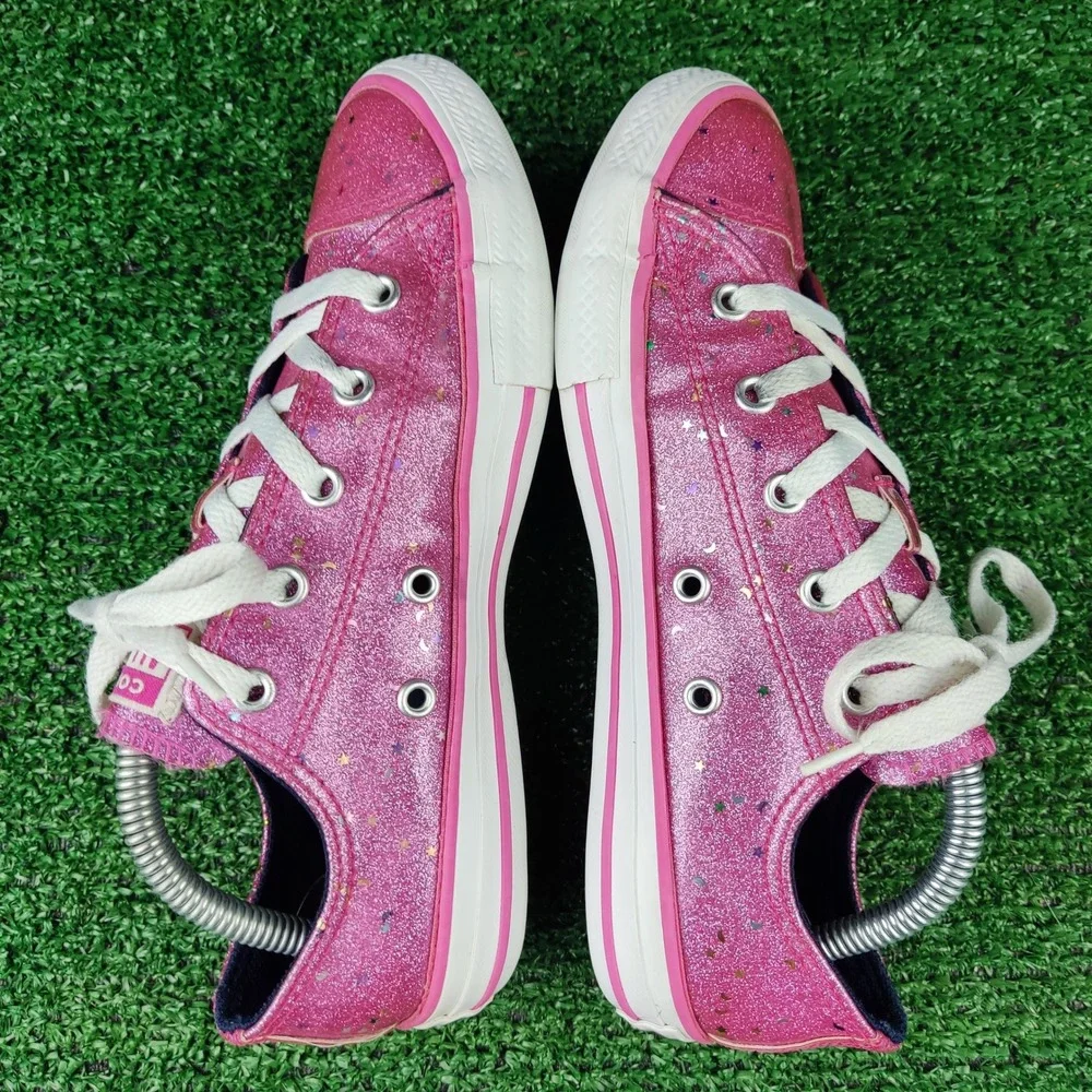 Converse Sneakers Junior 3 Pink Chuck Taylor All Star Glitter Stars 665108C Low